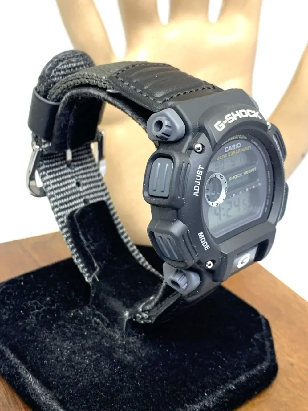 Casio Men's Watch G-Shock DW9052 Black Resin Gray Nylon Digital 44mm Sport 3232